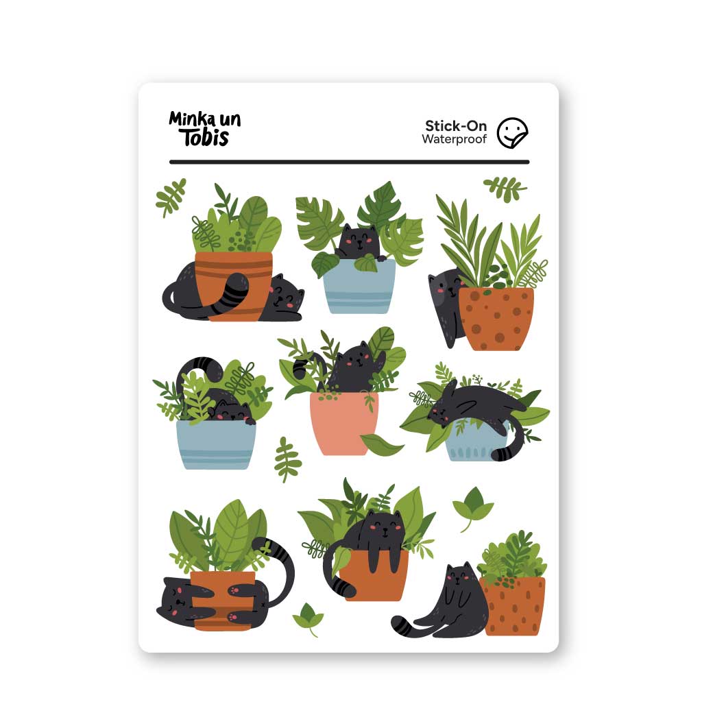 Vinyl stickers Cats and Plants