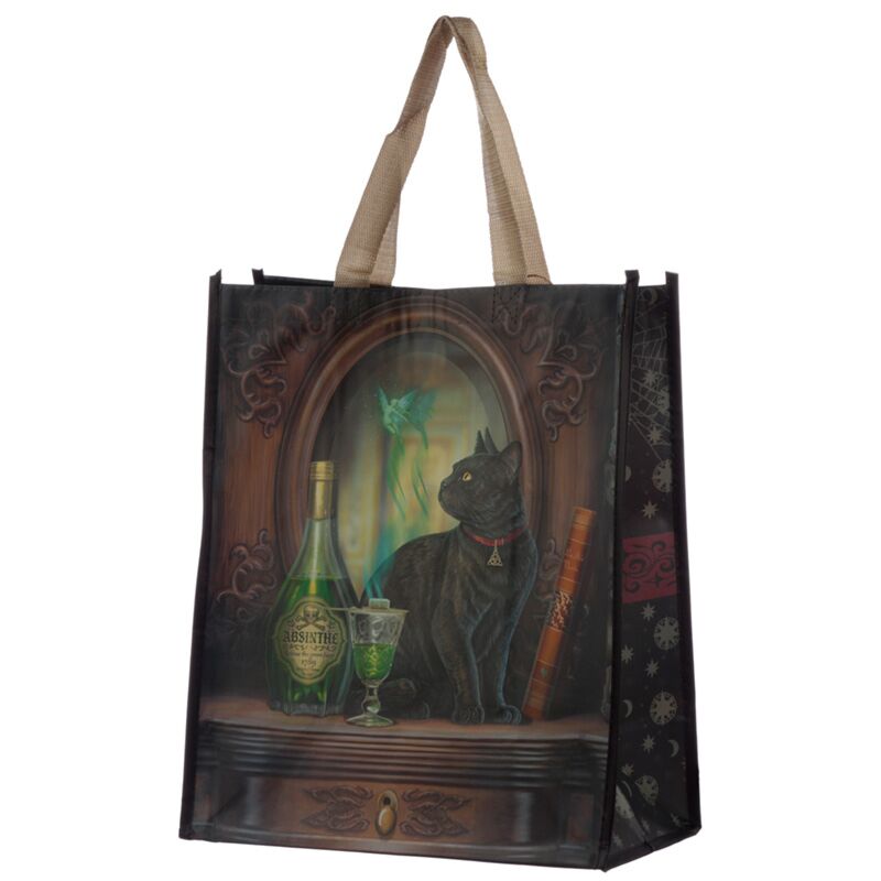 Lisa Parker Absinthe Cat Reusable Shopping Bag